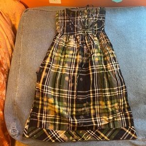 Lucky Brand ☘️ Plaid Dress with Bleach Details XS